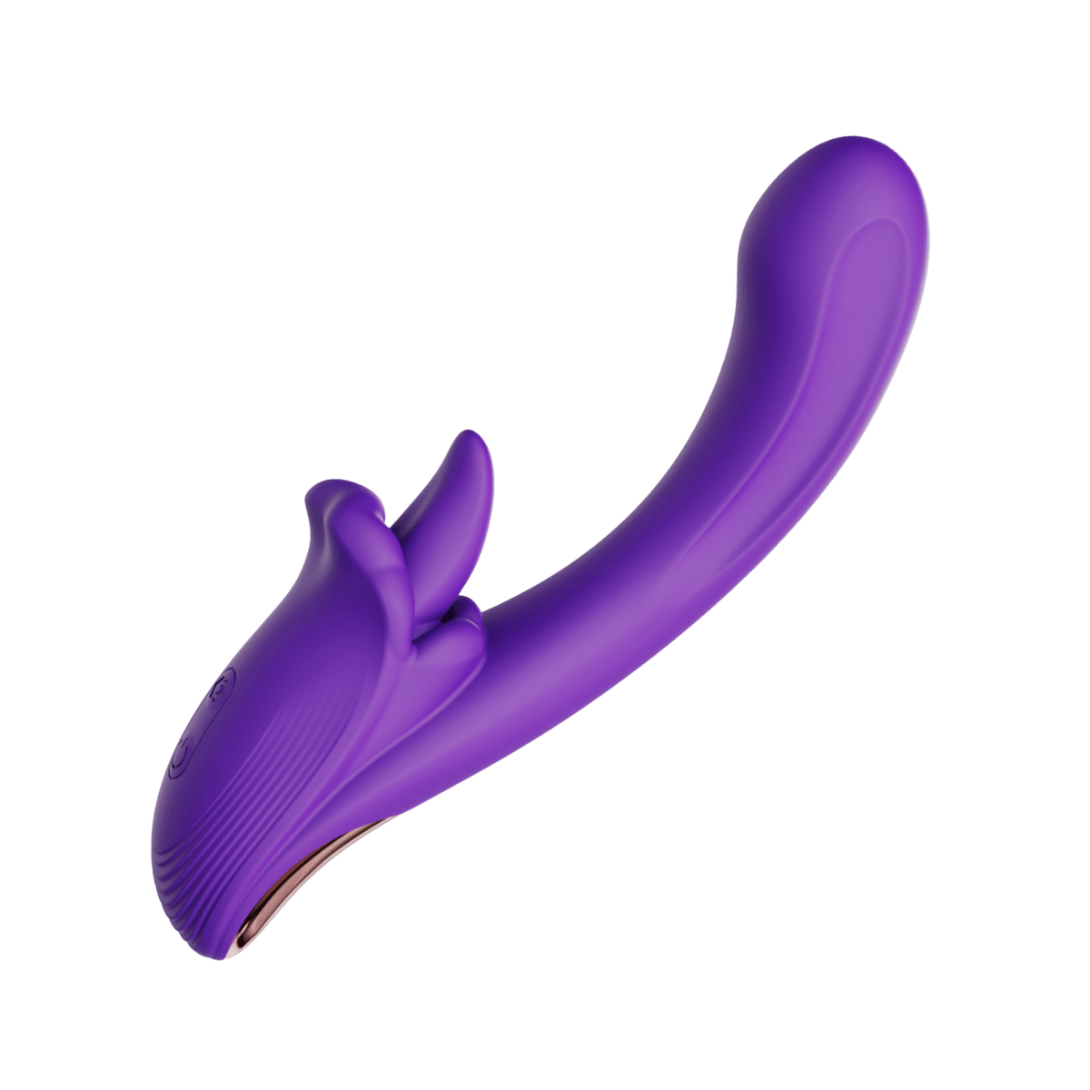 Purple Angel’s Kiss warming dual-zone vibrator, front three-quarter view