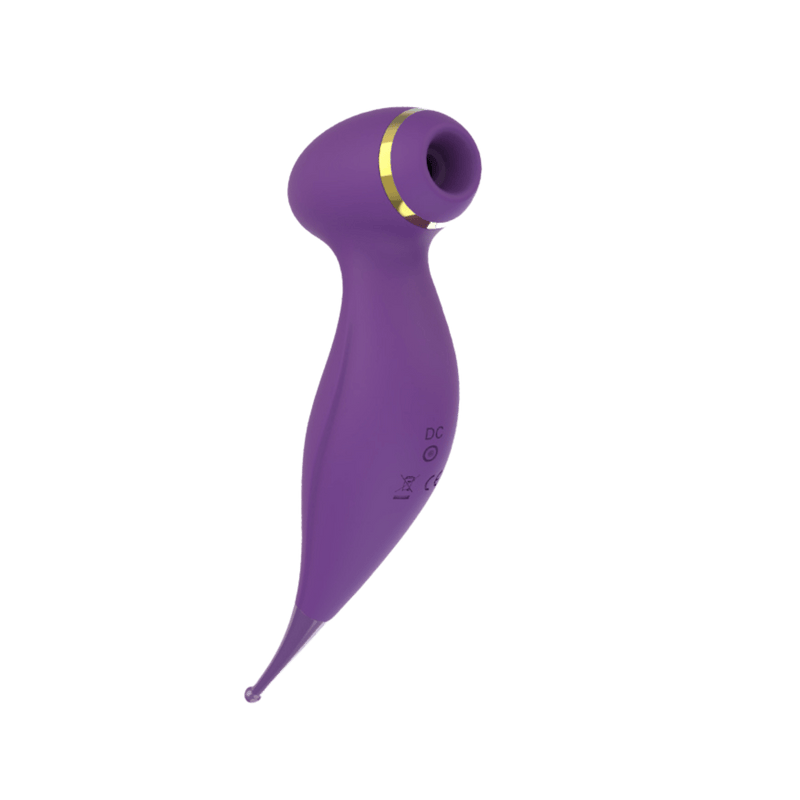 Purple Bewitch air-pulse suction vibrator, front three-quarter view