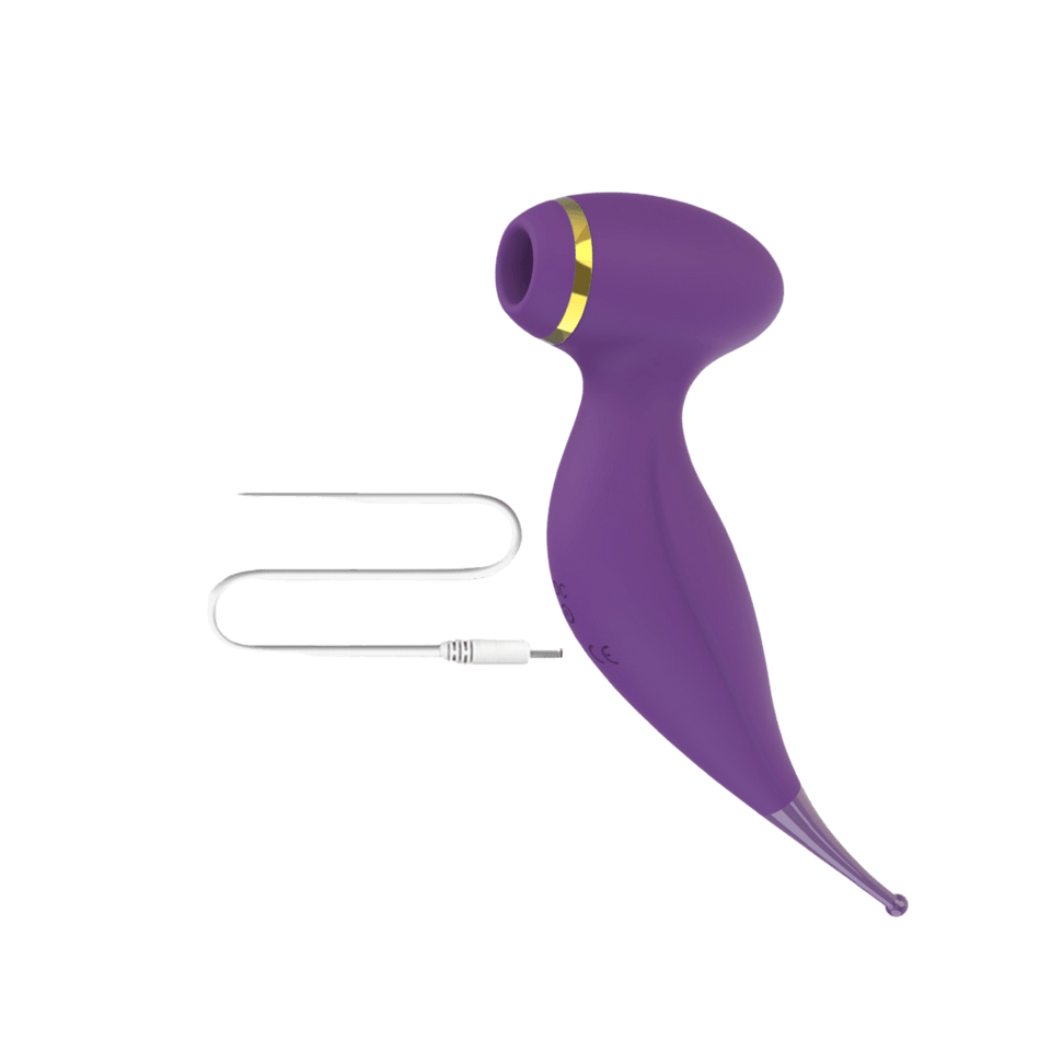 Purple Bewitch air-pulse suction vibrator with charging cable