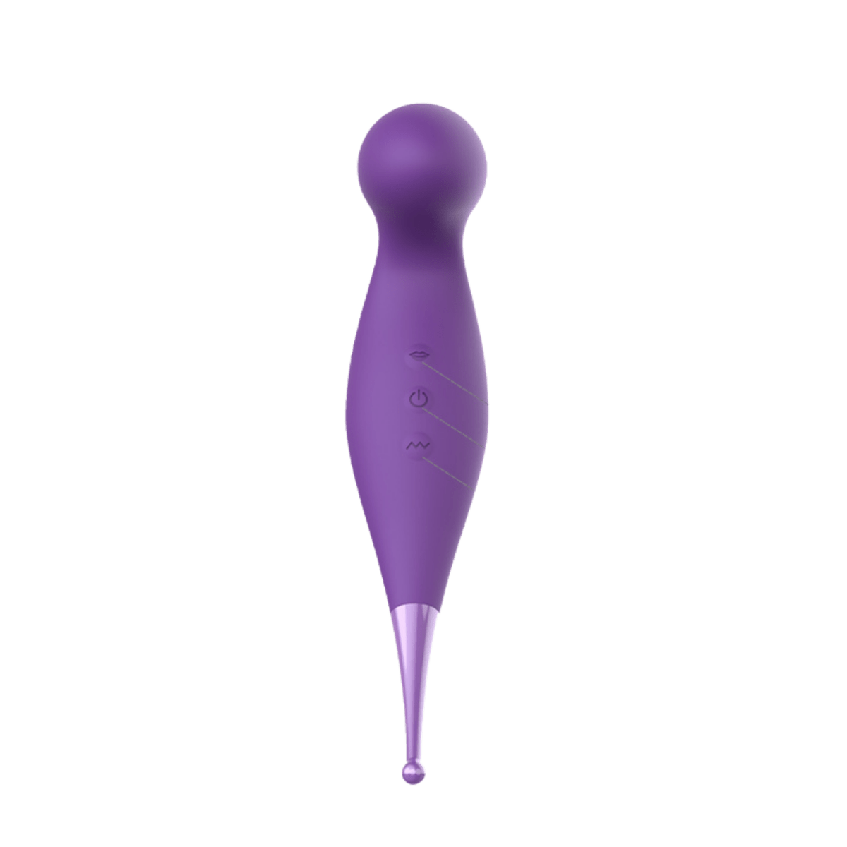 Purple Bewitch suction vibrator, rear control view