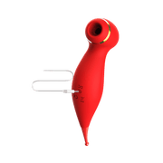 Red Bewitch air-pulse suction vibrator with charging cable