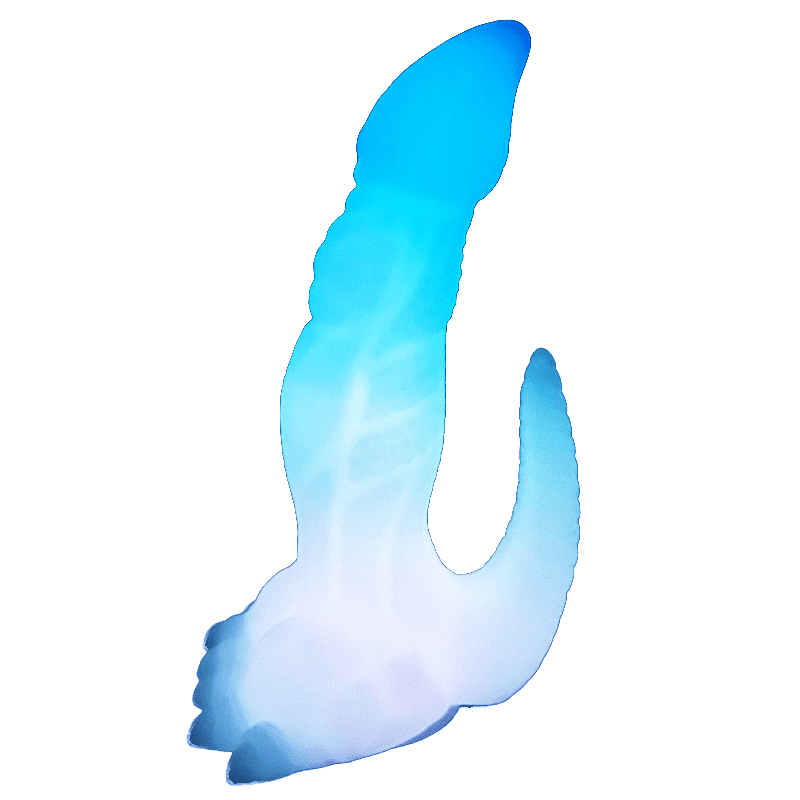 Eros VII fantasy dildo showing its glow-in-the-dark effect