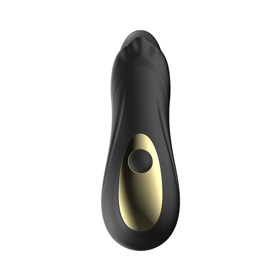 Black Nina Wear telescopic anal vibrator, front control-panel view