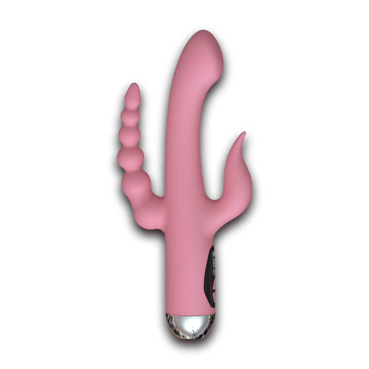 Pink Triple Bloom triple stimulation vibrator, front view