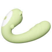 Green Little Bear suction and vibration toy, curved side profile