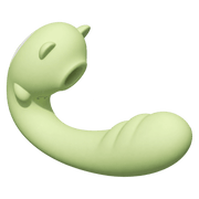 Green Little Bear suction and vibration toy, alternate front view